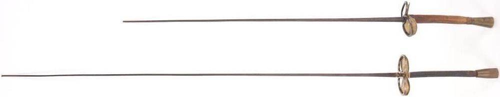 Lot 211416: ANTIQUE SOLIGNEN & CADEAUX FENCING FOILS - (2)