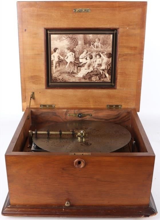 Lot 212159: ANTIQUE 15.75" POLYPHON DISC PLAYER W/ TANNHAUSER