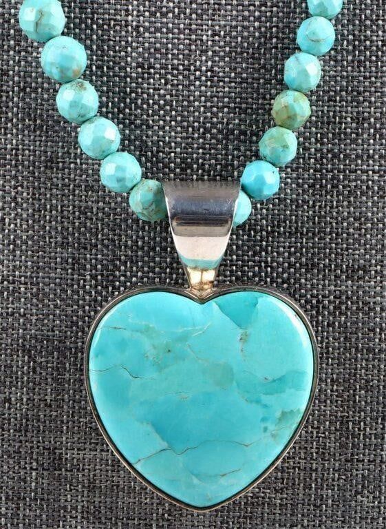 Lot 212186: JAY KING DESERT ROSE STERLING TURQUOISE NECKLACE