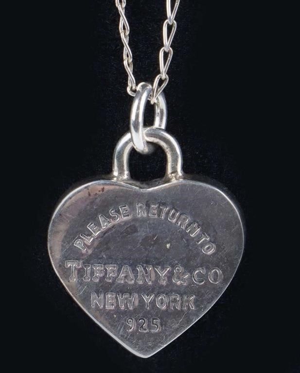 Lot 212193: TIFFANY & CO STERLING NECKLACE W/ HEART PENDANT