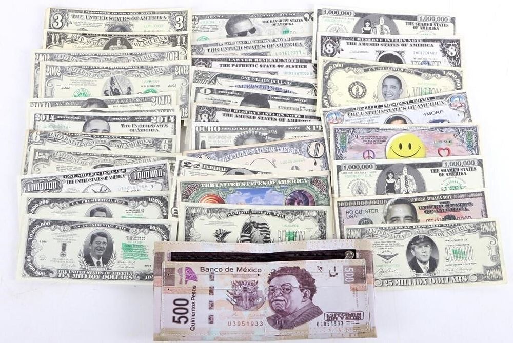 Lot 212196: ASSORTED U.S. PRESIDENT COMICAL GAG BILLS LOT