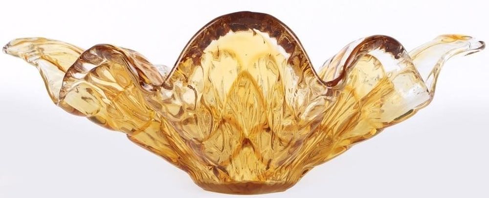 Lot 212268: VINTAGE MURANO ART GLASS AMBER FLOWER BOWL