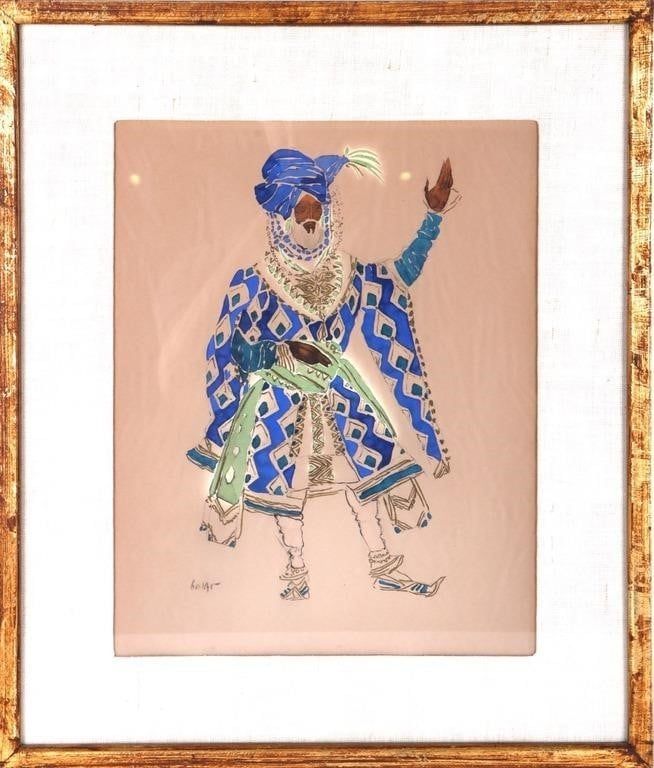 Lot 212280: LEON BAKST BALLET RUSSE "THE SULTAN" GOUACHE