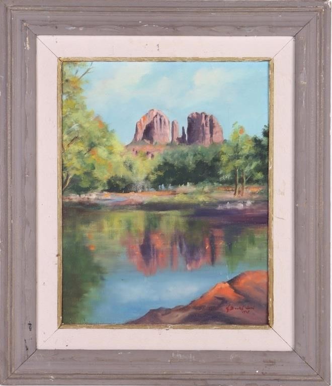 Lot 212286: S. BROOKS OIL ON CANVAS DEPICTING SEDONA BUTTES