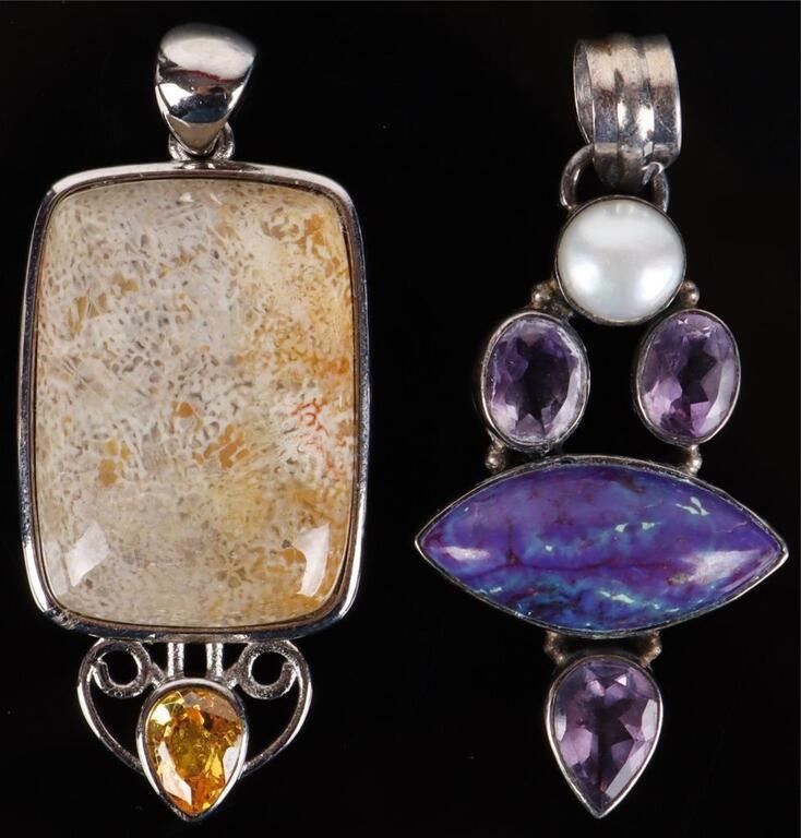 Lot 212306: STERLING SILVER LADIES PENDANTS AMETHYST QUARTZ--2