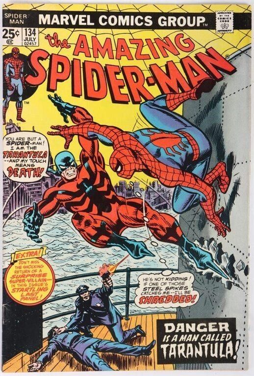 Lot 212325: AMAZING SPIDER-MAN #134 MARVEL 1974 1ST TARANTULA