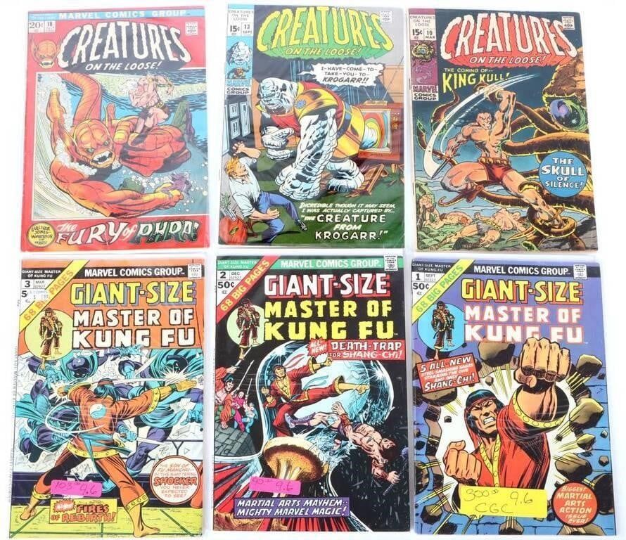 Lot 212373: VINTAGE MARVEL MONSTERS & KUNG-FU COMICS (6)