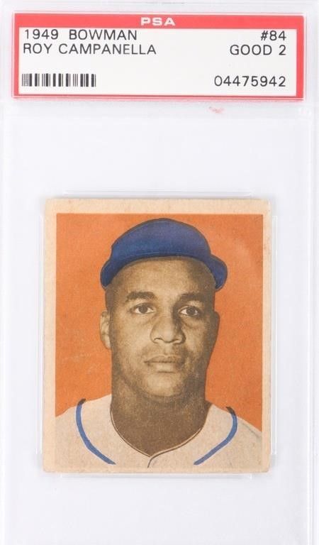 Lot 212380: 1949 BOWMAN ROY CAMPANELLA #84 BASEBALL PSA 2