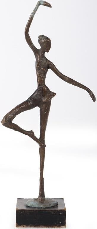 Lot 212406: VINTAGE BRONZE BALLERINA BRUTALIST SCULPTURE