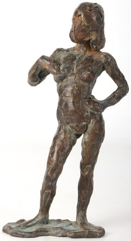 Lot 212414: VINTAGE BRONZE HANDMADE WOMAN SCULPTURE