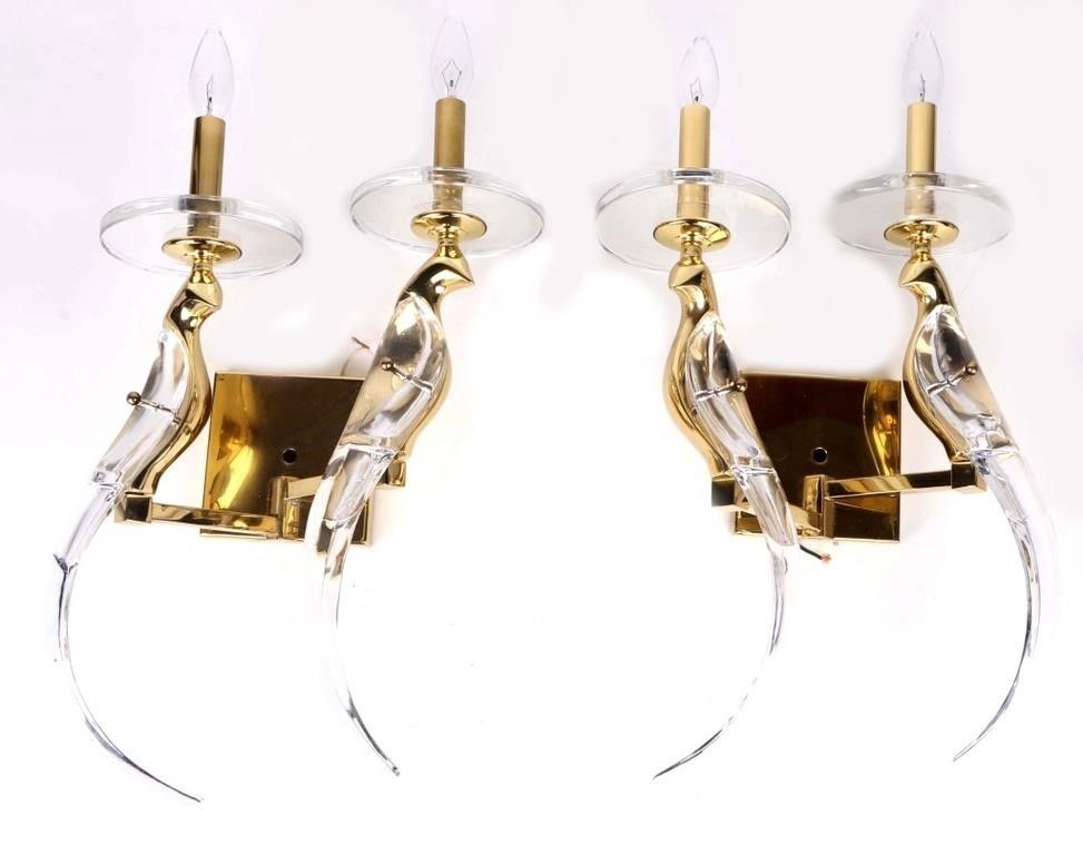 Lot 212425: NULCO CONTEMPORARY BIRDS OF PARADISE SCONCES PAIR