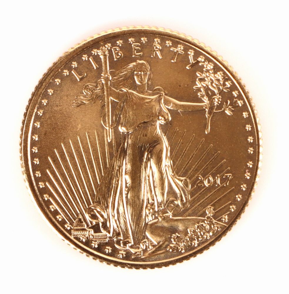 Lot 212202a: GOLD EAGLE COIN 1/10 OZ FINE GOLD 2017