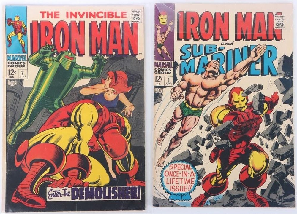 Lot 213156: IRON MAN #2 & IRON MAN & SUB-MARINER #1 COMICS