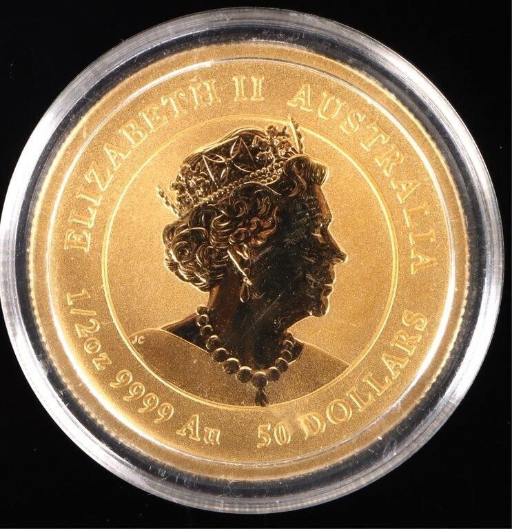 Lot 213167: 2021 1/2 OZ FINE GOLD AUSTRALIAN LUNAR REVERSE PF