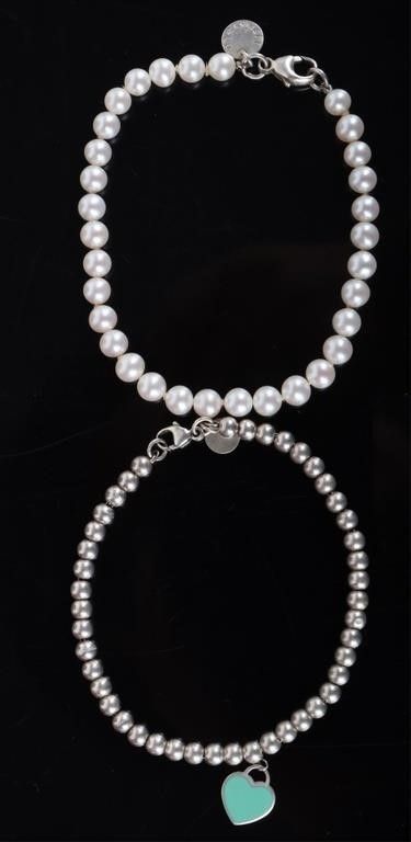 Lot 213173: TIFFANY & CO LADIES STERLING BRACELETS W/ PEARL--2