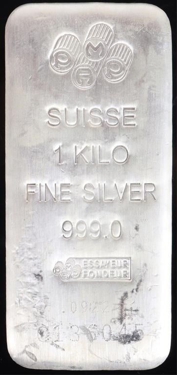 Lot 213402: FINE SILVER 1 KILOGRAM PAMP SUISSE BULLION
