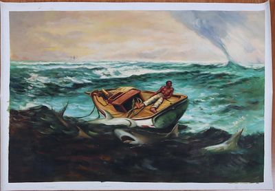 AFTER W. HOMER 'THE GULF STREAM' OIL ON CANVAS. After Winslow Homer (American, 1836-1910) "The 