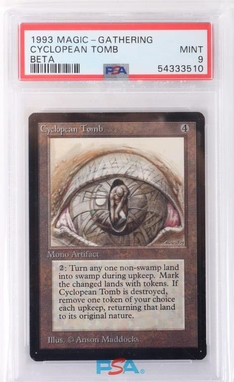 Lot 214155: 1993 MAGIC THE GATHERING CYCLOPEAN TOMB BETA PSA 9