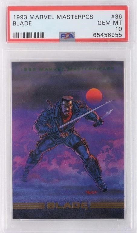 Lot 214156: PSA 10 GEM 1993 MARVEL MASTERPIECE BLADE # 36