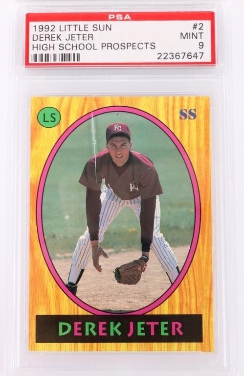 Lot 214159: 1992 LITTLE SUN DEREK JETER #2 PSA 9 CARD
