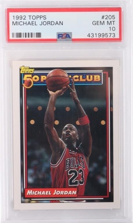 Lot 214170: 1992 TOPPS MICHAEL JORDAN #205 CARD PSA 10