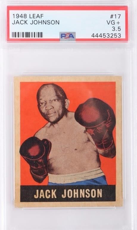 Lot 214172: 1948 LEAF JACK JOHNSON #17 BOXING PSA 3.5