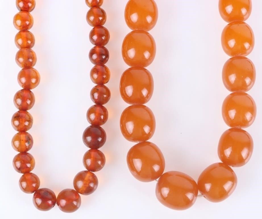 Lot 214177: NATURAL BALTIC AMBER BEADED NECKLACES