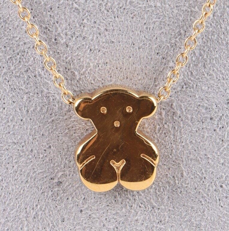 Lot 214187: 18K YELLOW GOLD TOUS BEAR MOTIF LADIES NECKLACE