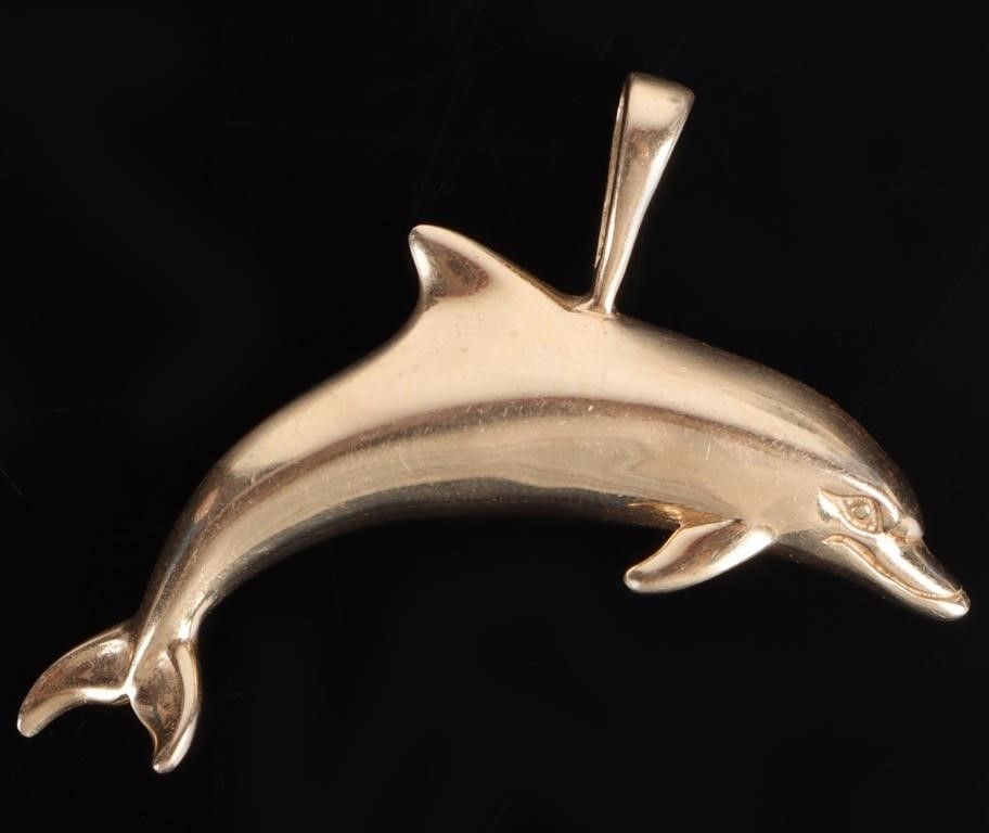 Lot 214219: 14K YELLOW GOLD DOLPHIN LADIES PENDANT