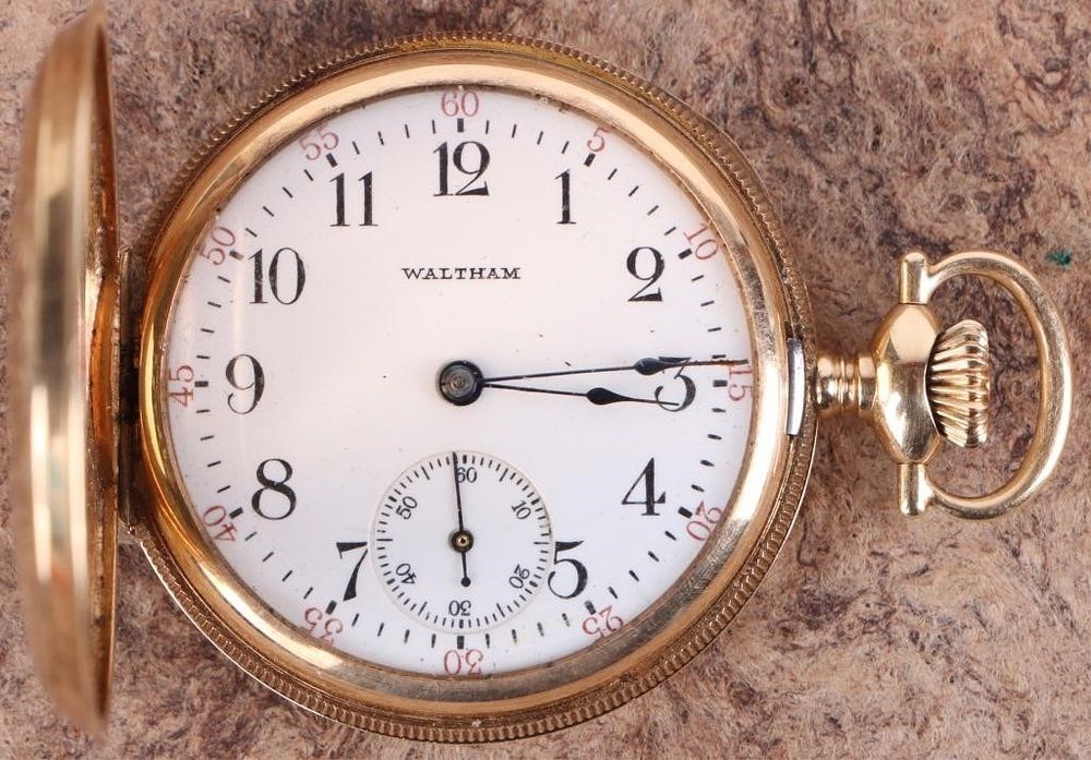 Lot 214248: 14K YELLOW GOLD WALTHAM POCKET WATCH ANTIQUE