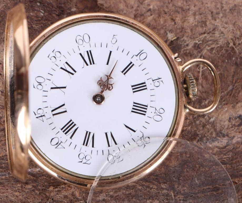 Lot 214257: YELLOW GOLD-FILLED POCKET WATCH