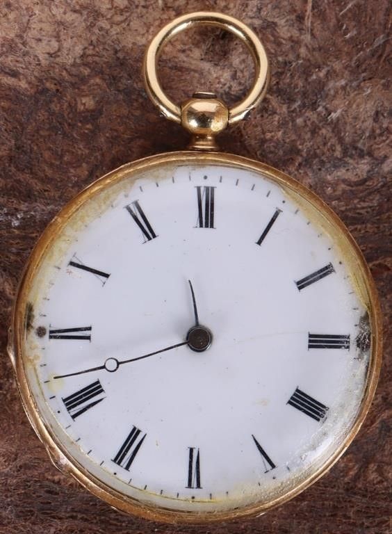 Lot 214269: ANTIQUE 18K YELLOW GOLD POCKET WATCH ORNATE