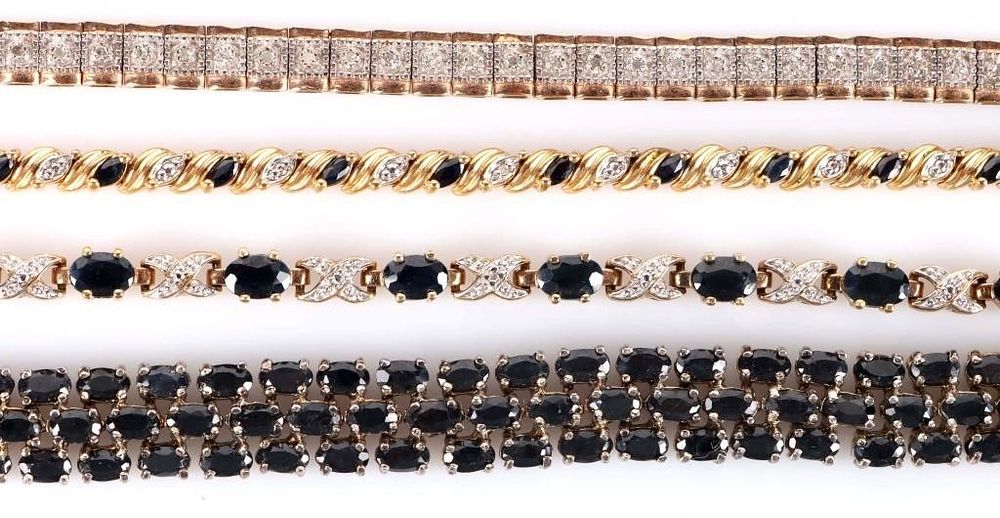 Lot 214282: STERLING SILVER & GOLD TONE LADIES BRACELETS LOT