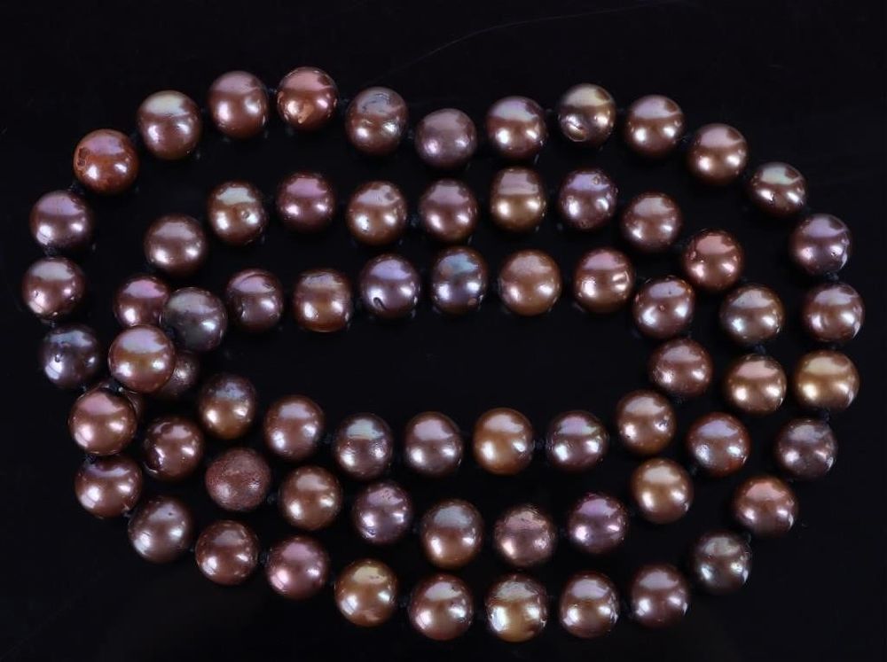 Lot 215166: MULTI-HUE CHOCOLATE PEARL 8.0-8.5MM NECKLACE