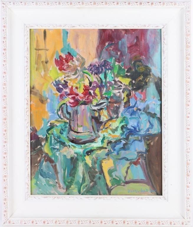 Lot 215206: AFTER HENRI MATISSE ORIGINAL OIL FLORAL PAINTING
