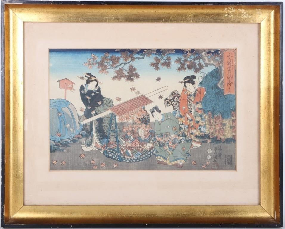 Lot 215217: JAPANESE WOODBLOCK TOYOKUNI LIFE OF A LORD