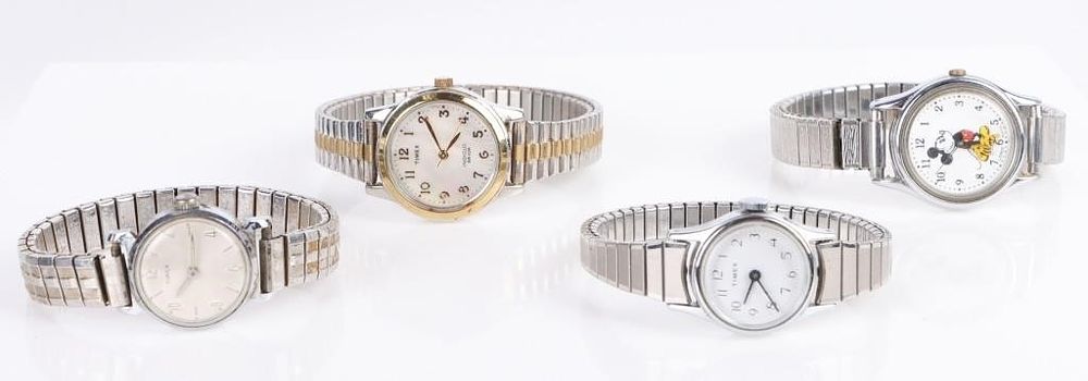 Lot 215371: VARIOUS SILVER TONE EXPANSION WATCHES LOT OF 4