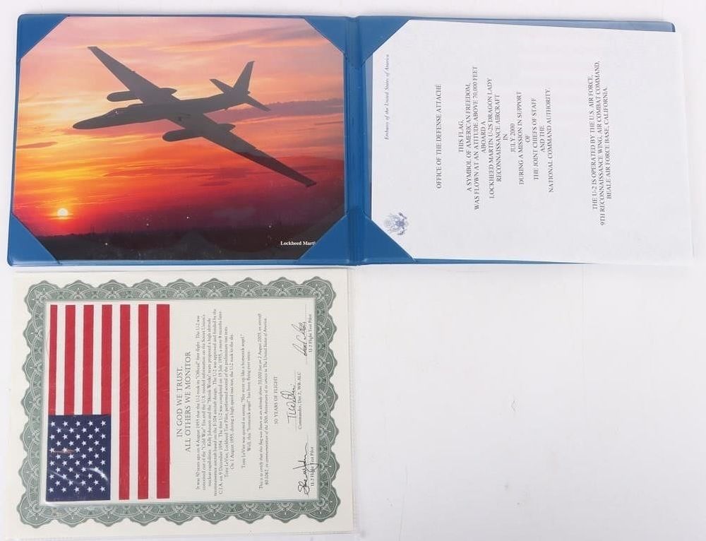 Lot 215382: U-2 AIRCRAFT US FLAGS FLOWN AT 70000 FEET (2)