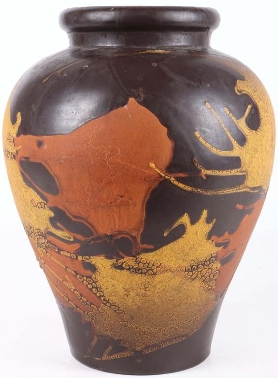 Lot 215388: VINTAGE ROYAL HAEGER LAVA EARTH WRAP VASE