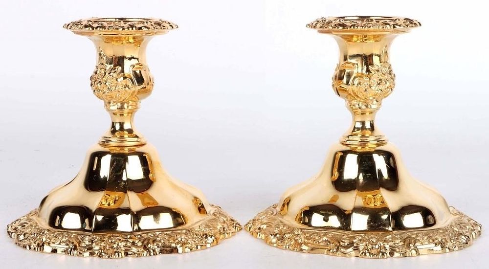 Lot 215400: INTERNATIONAL SILVER COUNTESS 23K CANDLE HOLDERS 2