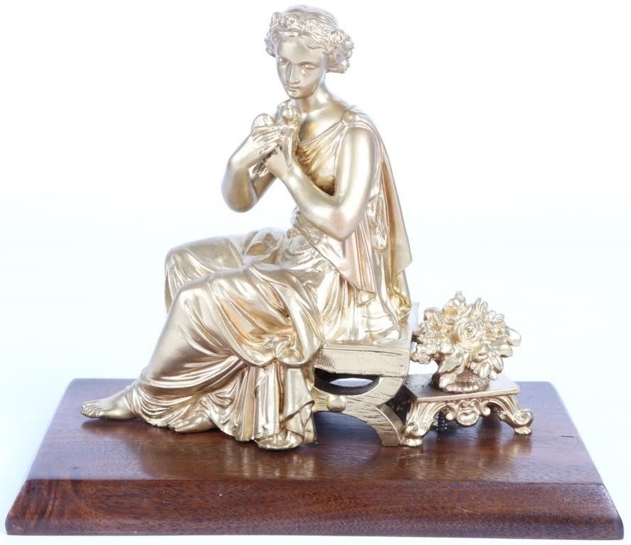 Lot 215428: VICTORIAN NEOCLASSICAL GILDED WOMAN SCULPTURE
