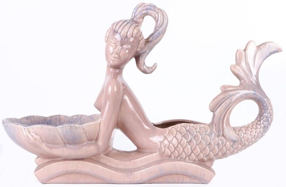 Lot 215430: VINTAGE ROYAL HAEGER 505 MERMAID PORCELAIN PLANTER