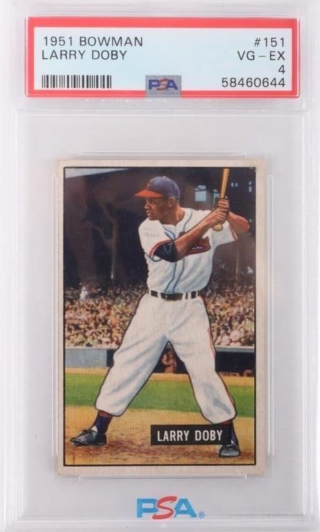 Lot 216176: 1951 BOWMAN LARRY DOBY #151 BASEBALL CARD PSA 4