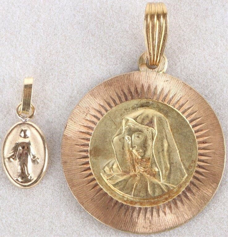 Lot 216203: 14K YELLOW GOLD VIRGIN MARY MEDALLIONS CATHOLIC--2