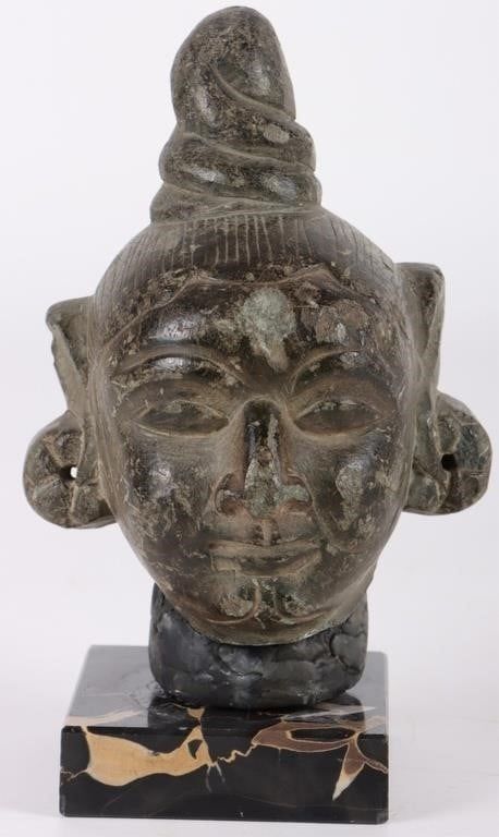 Lot 216214: ANTIQUE BRONZE THAI BUDDHA HEAD BUST STATUE