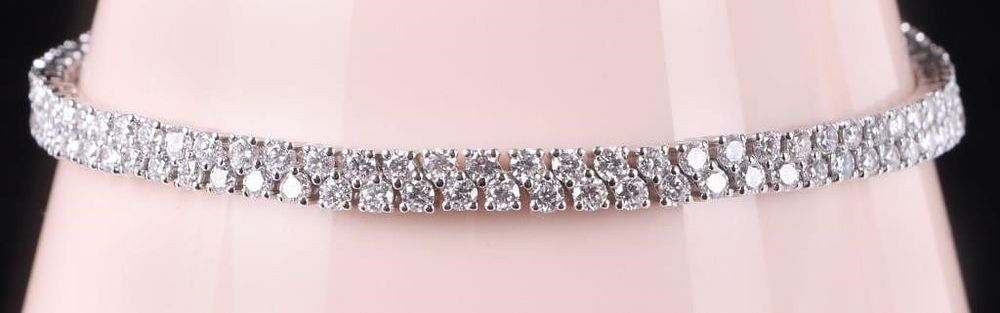 Lot 216237: 3.1CTW DIAMOND TENNIS BRACELET IN 14K WHITE GOLD