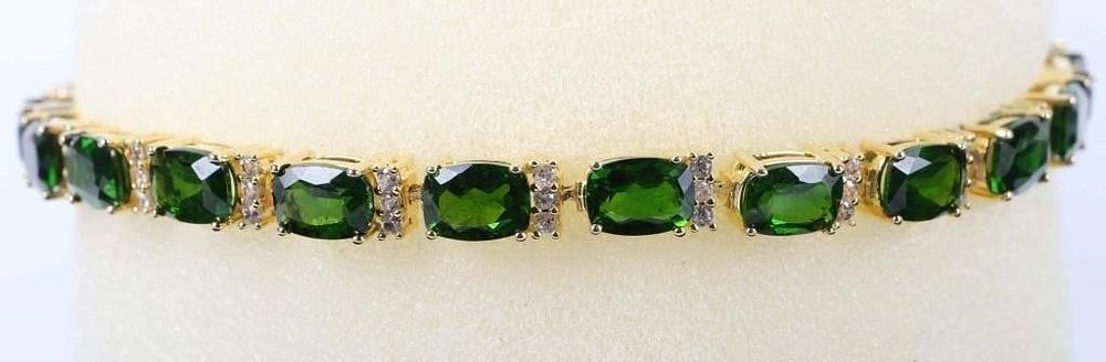 Lot 216248: VERMEIL TSAVORITE  & TOPAZ LADIES BRACELET