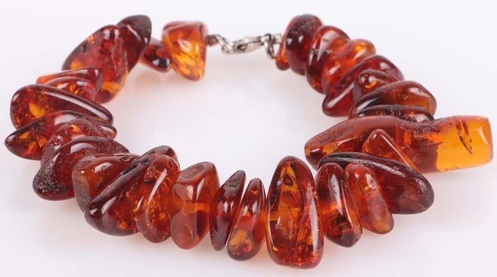 Lot 216249: CHUNKY AMBER STERLING SILVER LADIES BRACELET