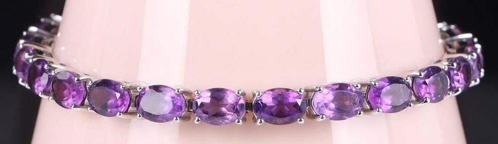 Lot 216250: EMA STERLING SILVER LADIES AMETHYST BRACELET