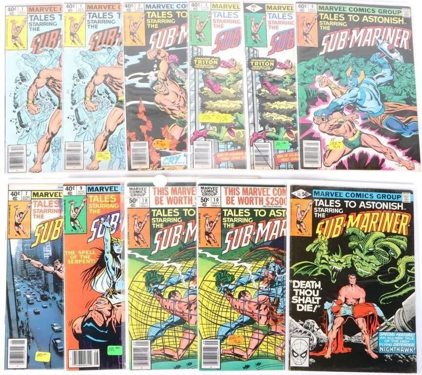 Lot 216263: TALES TO ASTONISH SUB-MARINER #1-4, 7, 9-10, 13